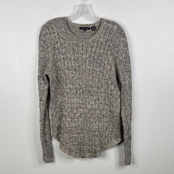 JEANNE PIERRE Sweaters - Jeanne Pierre Women’s Medium Textured Heathered Knit Pullover Sweater Gray Tan